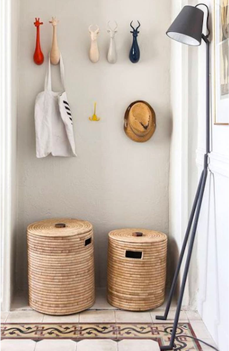 Mbare Malawi Basket with Wooden Handle, Alternate, color, Natural