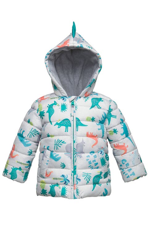 Dino Fleece Hooded Puffer Jacket (Baby)
