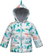 Rokka&Rolla Dino Fleece Hooded Puffer Jacket