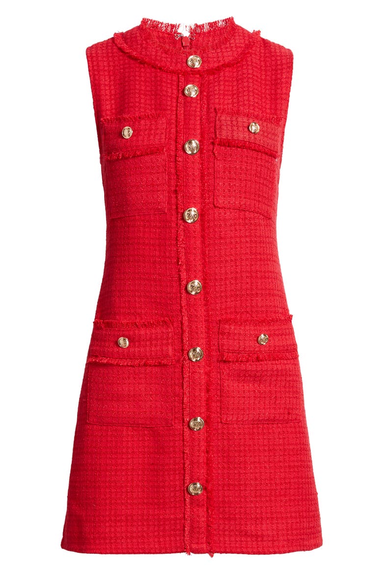 Kayli Button Front Minidress, Alternate, color, RED