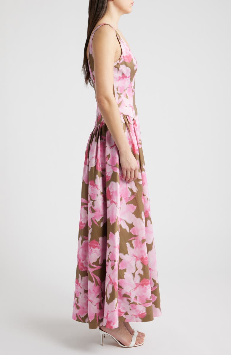 Hutch Jemma Floral Maxi Dress, Alternate, color, Olive/ Pink Watercolor Orchids