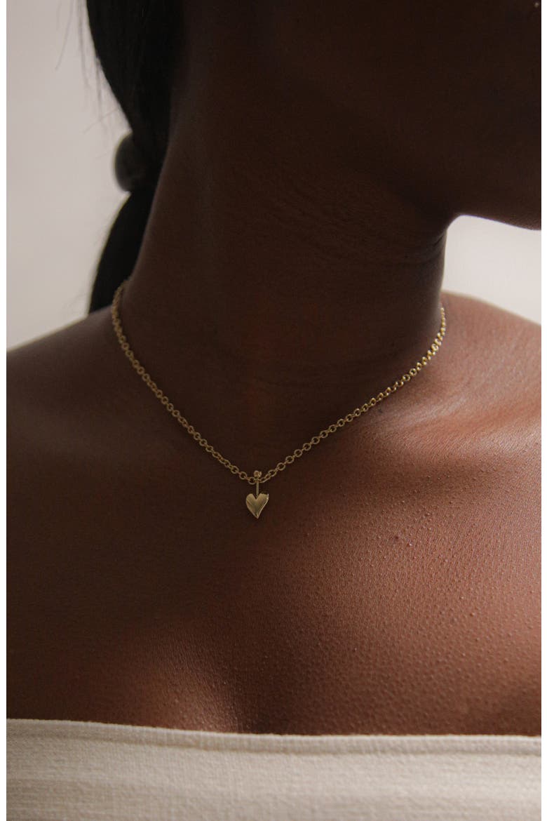Loff Mini Heart Pin Choker in Gold, Alternate, color, Gold