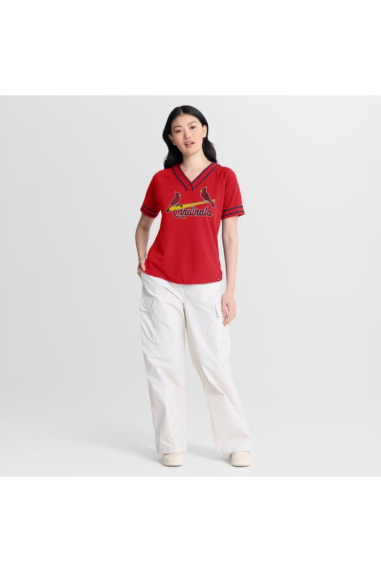 Women's Fanatics Red St. Louis Cardinals Diva Race Ahead Raglan V-Neck T-Shirt, Alternate, color, Red