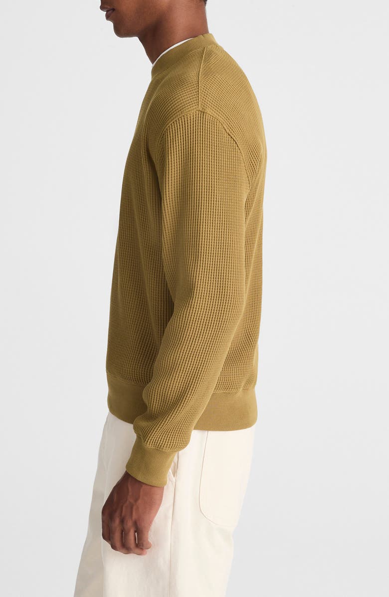 Madewell Waffle Sweatshirt, Alternate, color, Woodland Brown