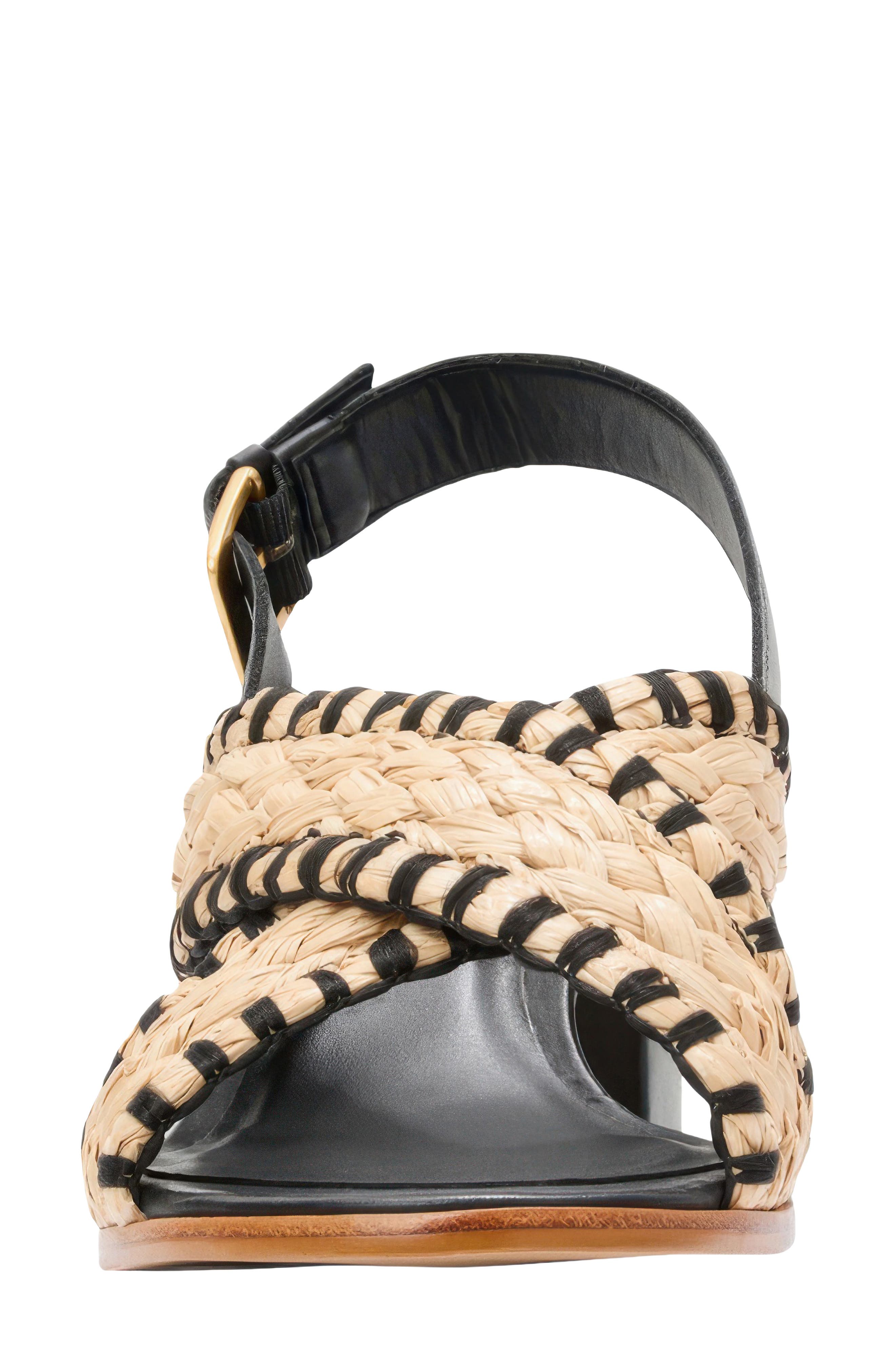 André Assous Hazel Raffia Slingback Sandal, Alternate, color, 