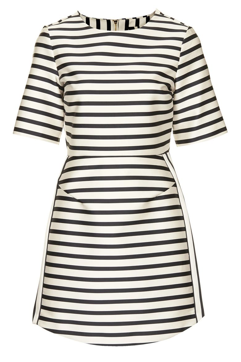 Stripe Satin Dress, Alternate, color, CREAM