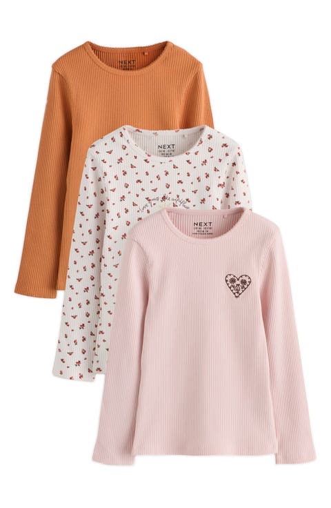 Kids' 3-Pack Long Sleeve Ditsy T-Shirts