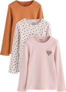 NEXT Kids' 3-Pack Long Sleeve Ditsy T-Shirts