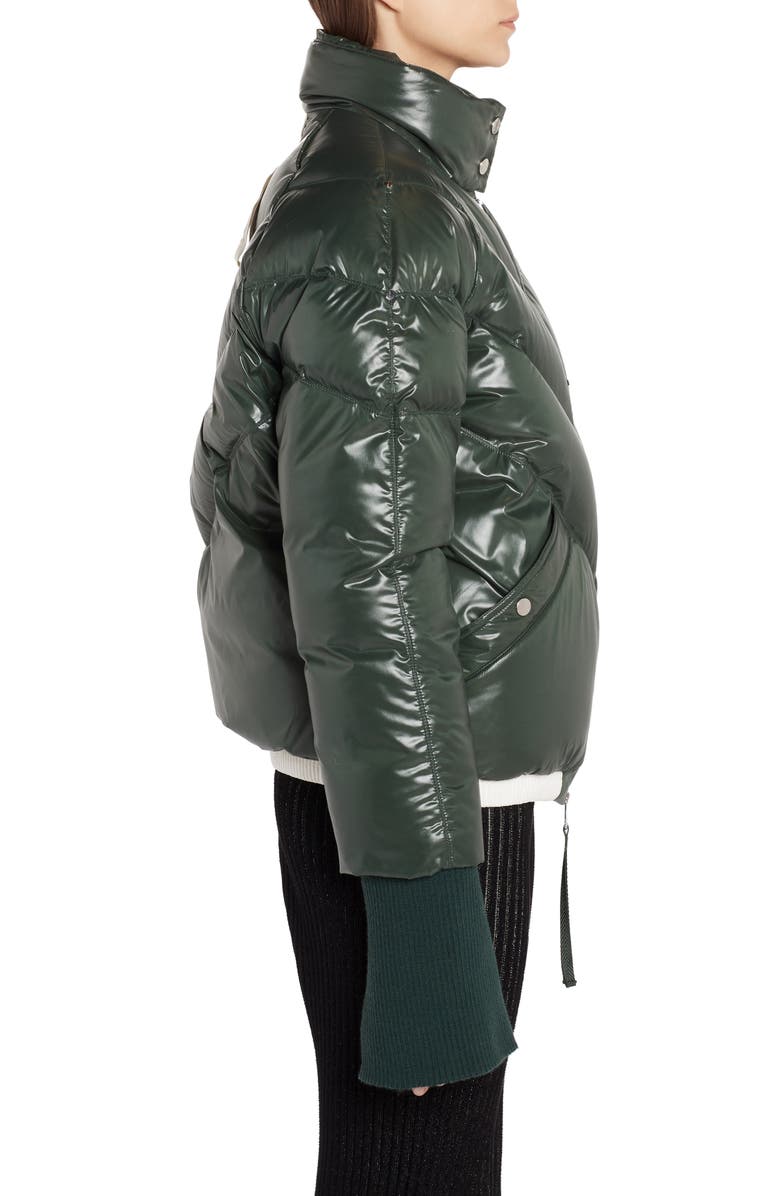 Moncler Genius x 2 1952 Yalou Knit Sleeve Lacquered Down Puffer Coat, Alternate, color, 
