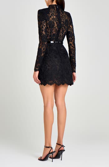 Addison Long Sleeve Lace Overlay Cocktail Minidress