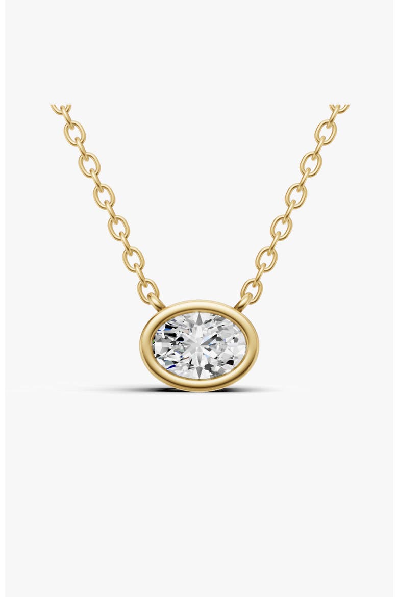 14K Gold 0.5 ct Lab-Grown Diamond Solitaire Bezel Pendant, Main, color, Yellow Gold