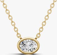 SEREIA OFFICIAL 14K Gold 0.5 ct Lab-Grown Diamond Solitaire Bezel Pendant