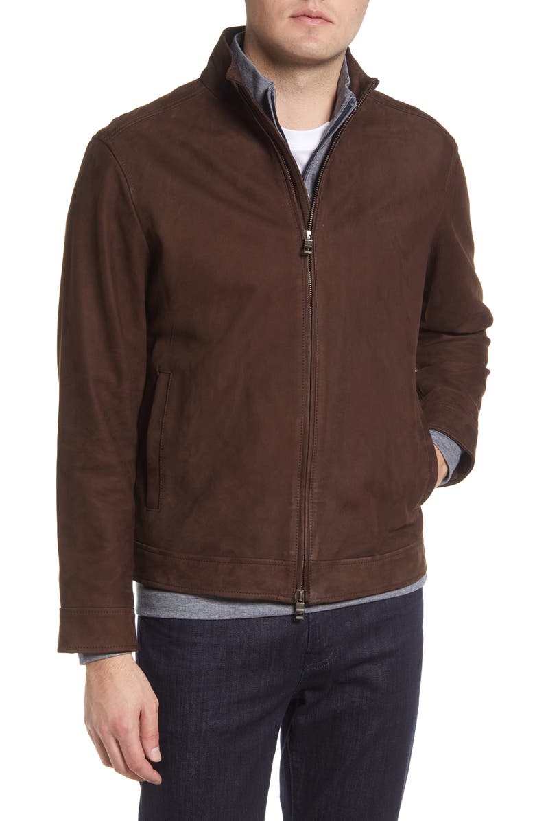 Peter Millar Men's Nubuck Leather Bomber Jacket, Alternate, color, 