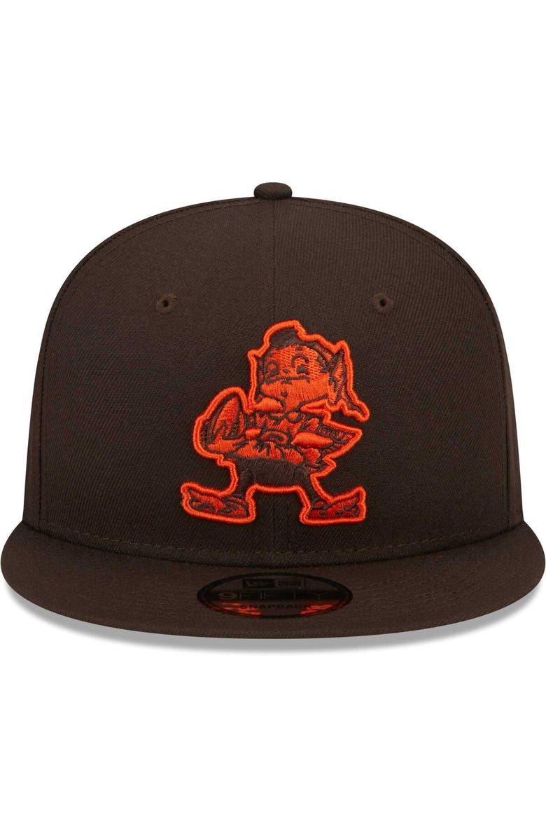 New Era Men's New Era Brown Cleveland Browns Goth Side Script 9FIFTY Snapback Hat, Alternate, color, 