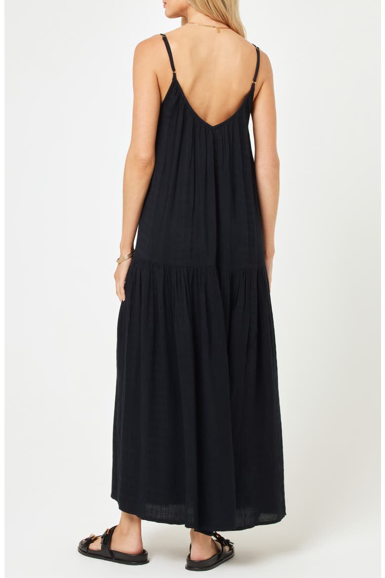 Malibu Cover-Up Maxi Dress, Alternate, color, BLACK