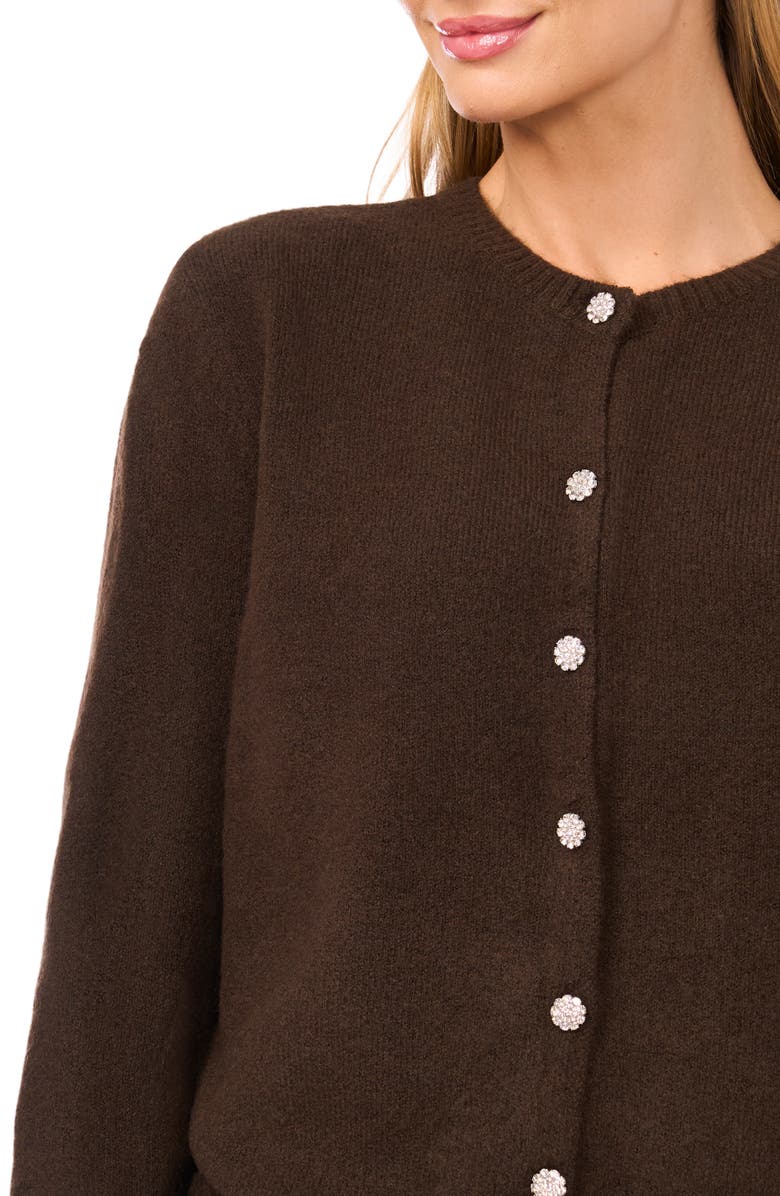CeCe Faux Jewel Button Cardigan, Alternate, color, 