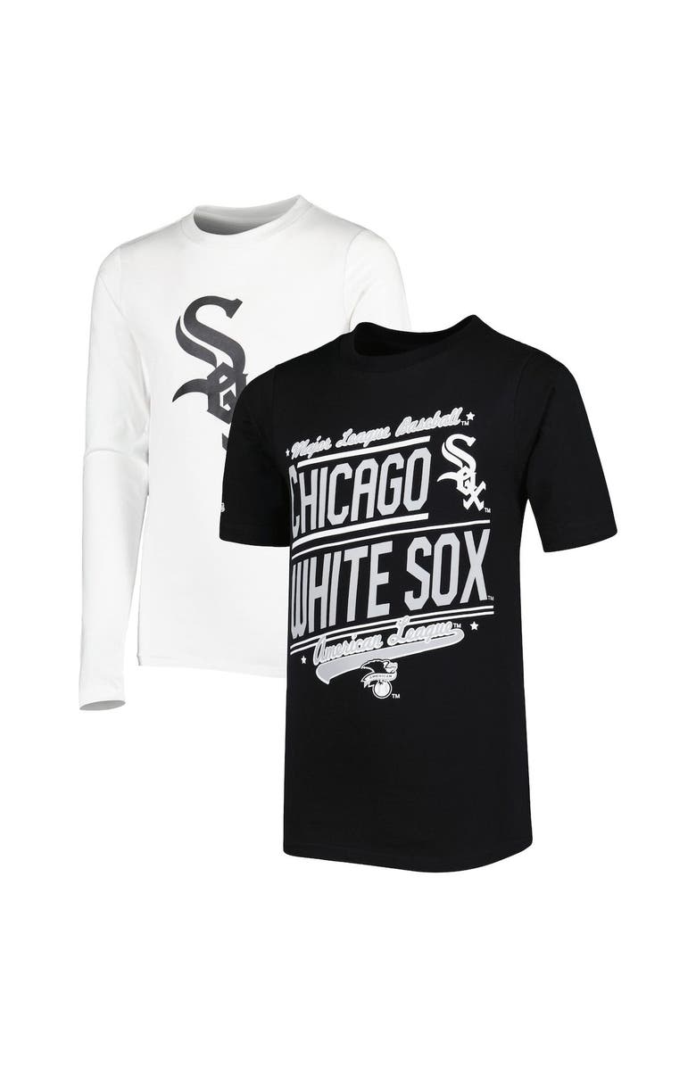 STITCHES Youth Stitches Black/White Chicago White Sox Combo T-Shirt Set, Alternate, color, 