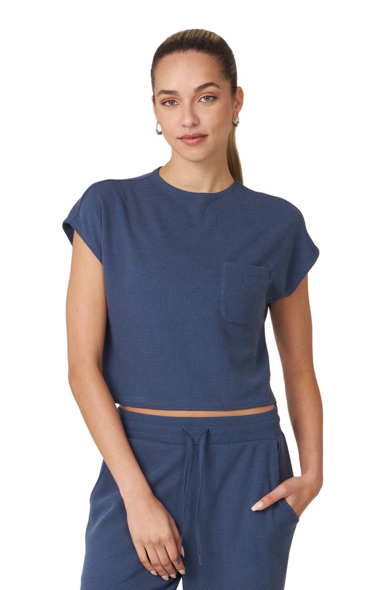 Rebody Active Retreat Pocket Waffle Tee, Main, color, Navy