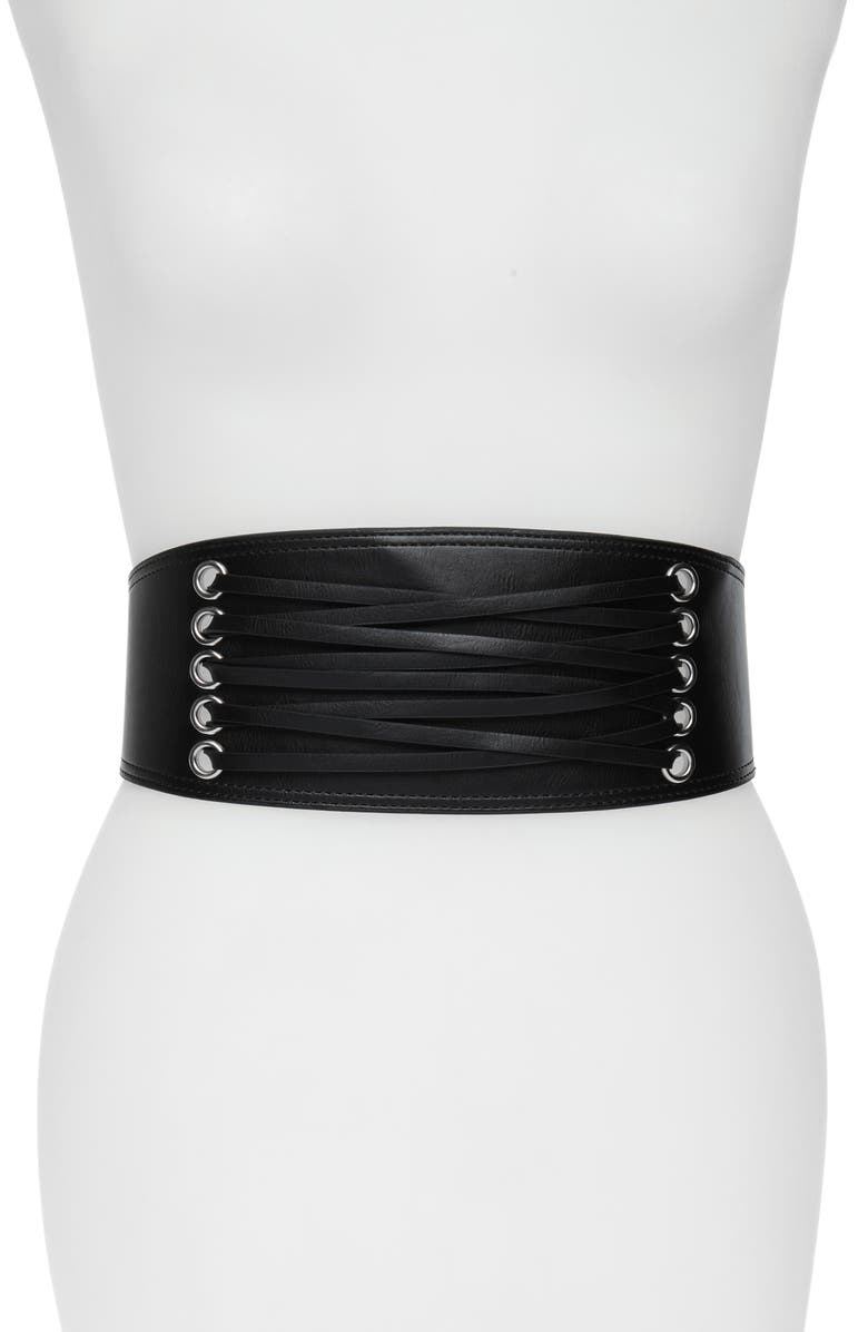 RARE Halogen (exclusively for Nordstrom) Black Multi-Strap Women\'s corset belt Corset Belt – Midnight Hour main image 4
