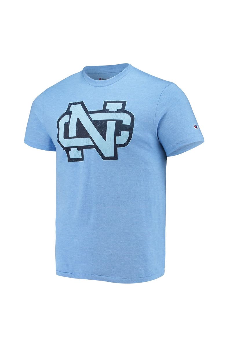 Champion Men's Champion Heathered Light Blue North Carolina Tar Heels Vault Logo Tri-Blend T-Shirt, Alternate, color, 