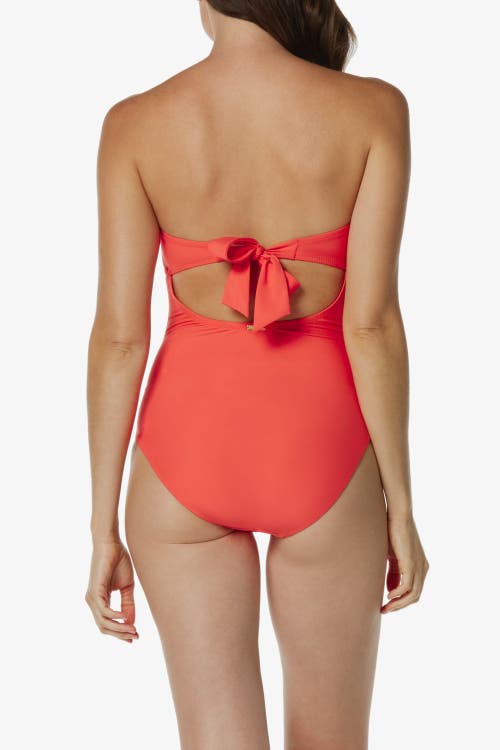Helen Jon Twist Bandeau One-piece In Coral