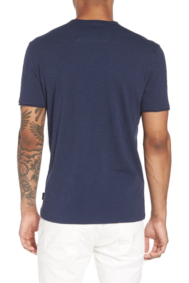 Slim Fit Slub Jersey V-Neck T-Shirt, Alternate, color, OILED BLUE