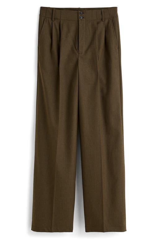 Madewell The Harlow Wide Leg Twill Pants In Green