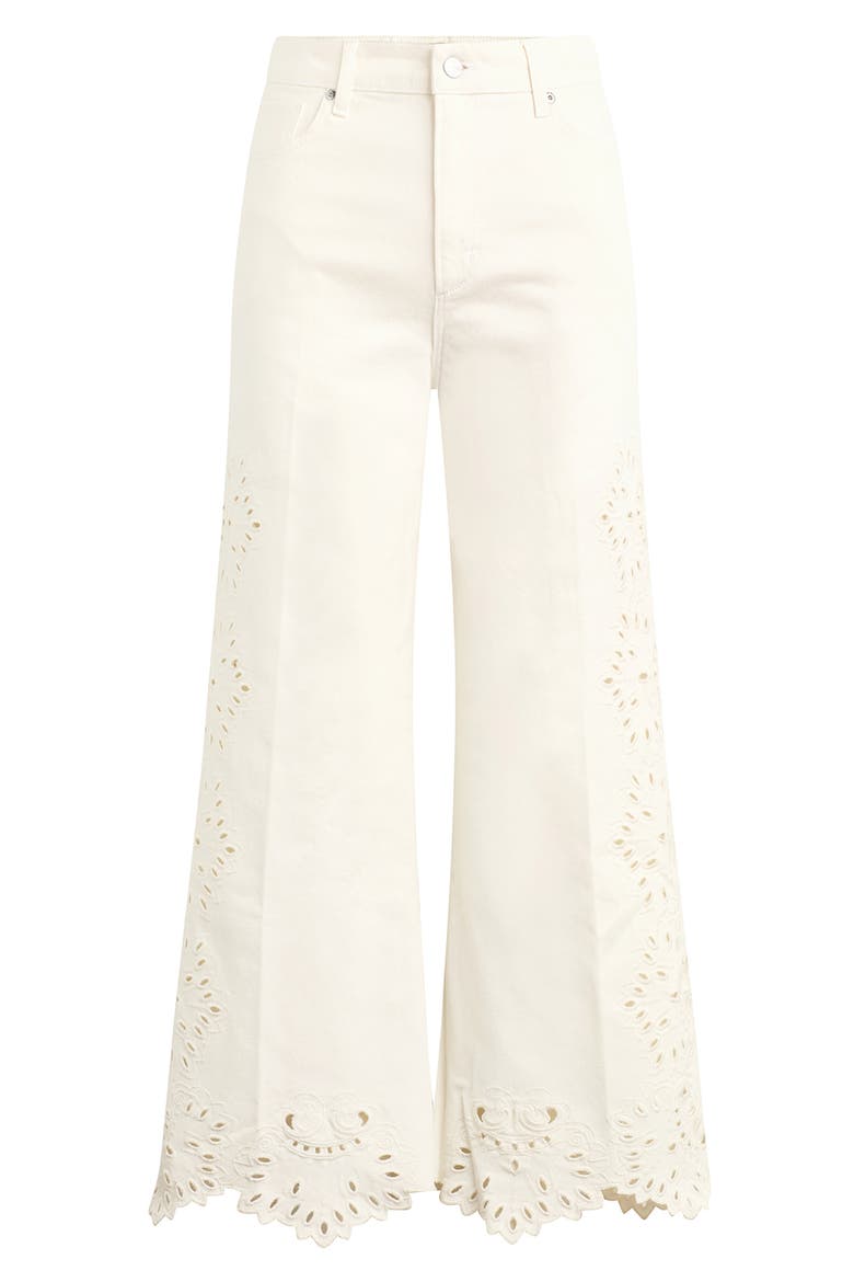 The Mia Embroidered High Waist Ankle Straight Leg Jeans, Alternate, color, ECRU FLORAL