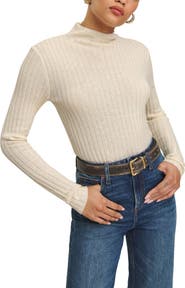Reformation Cori Rib Funnel Neck Sweater