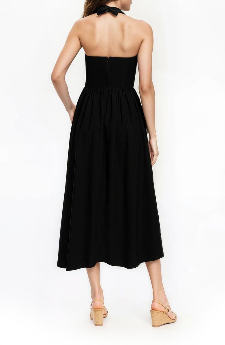 Jewel Badgley Mischka Halter Sundress, Alternate, color, Black