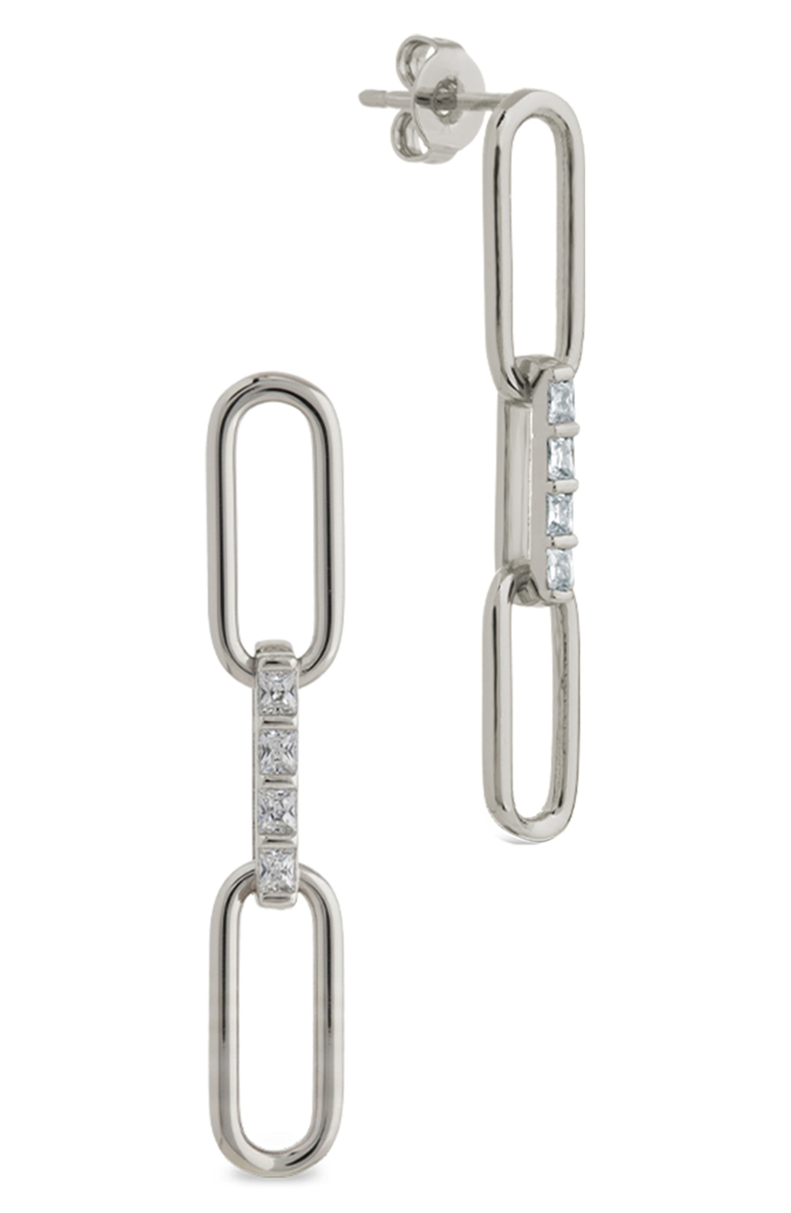 Daniella Baguette Link Drop Earrings
