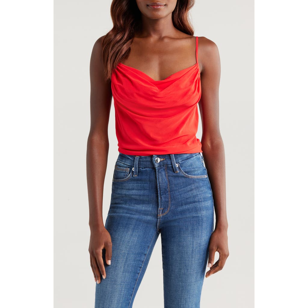 GOOD AMERICAN GOOD AMERICAN COWL NECK BIAS CUT CHIFFON CAMISOLE