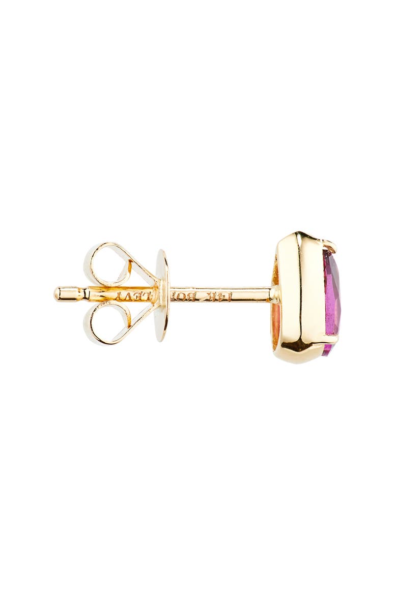 Garnet Teardrop Stud Earrings (Nordstrom Exclusive), Alternate, color, 14K YELLOW GOLD