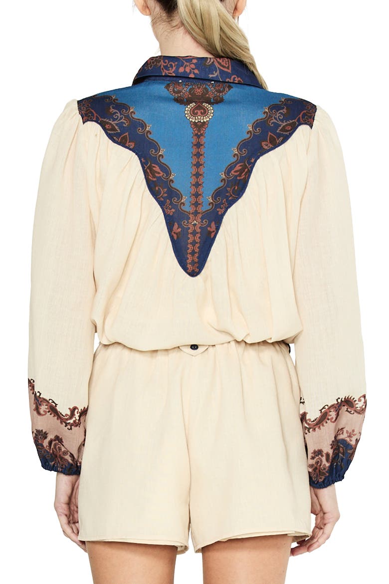 Sayla Print Button-Front Shirt, Alternate, color, CREAM MULTI