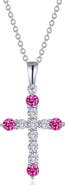 Lafonn Simulated Semiprecious Birthstone Cross Necklace
