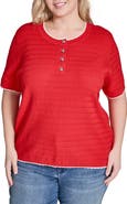 KARL LAGERFELD PARIS Short Sleeve Cotton Blend Sweater