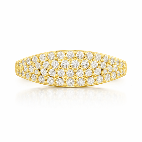 Fancy Gold-Tone Crystal Ring