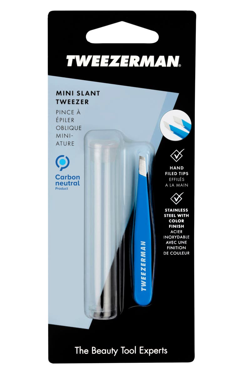 TWEEZERMAN Mini Slant Tweezer, Alternate, color, Bahama Blue
