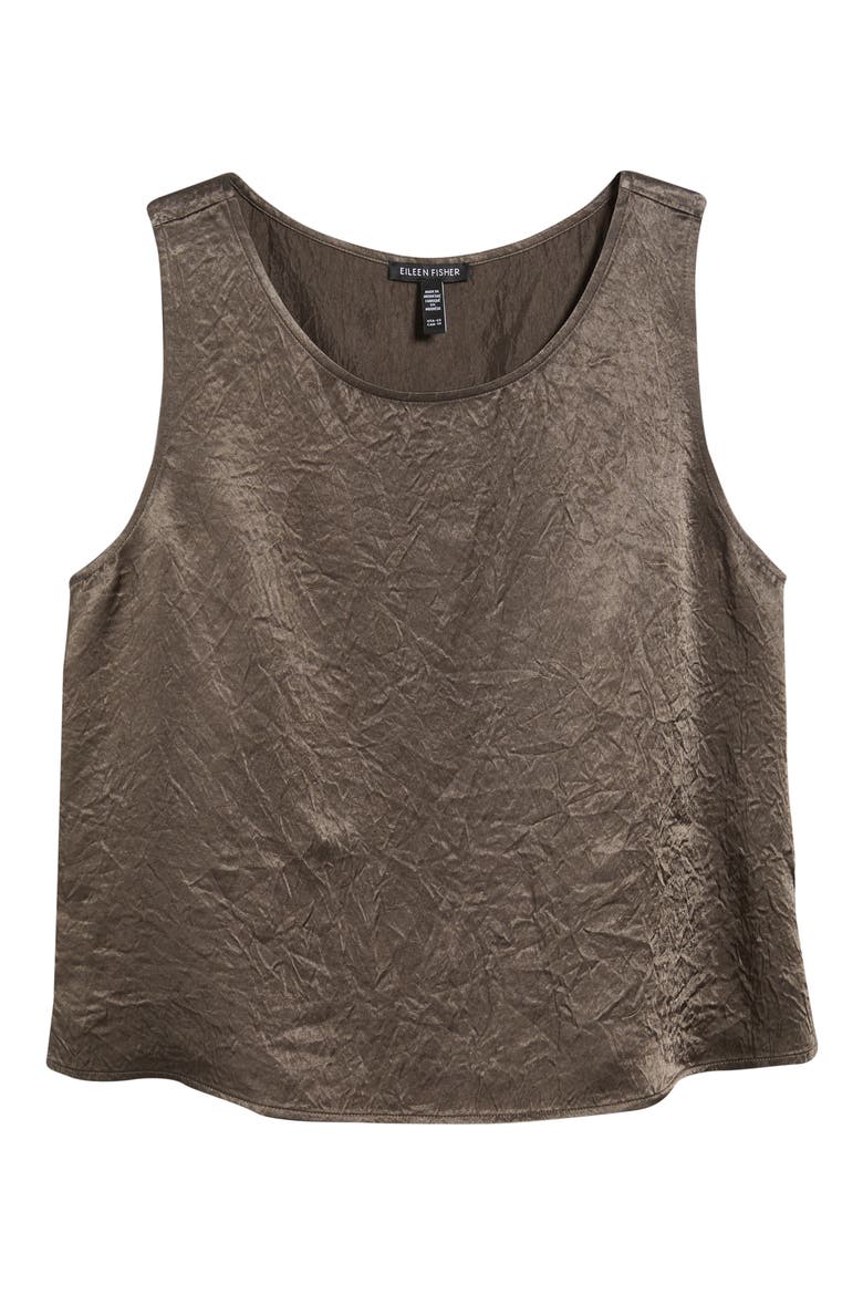 Crinkle Satin Shell Top, Alternate, color, RYE