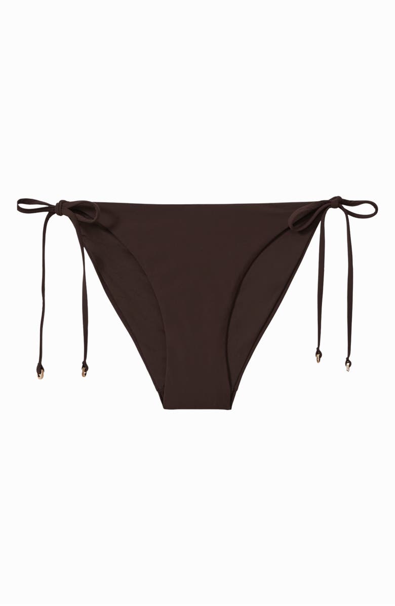 Reiss Riah Side Tie Bikini Bottoms, Alternate, color, Chocolate