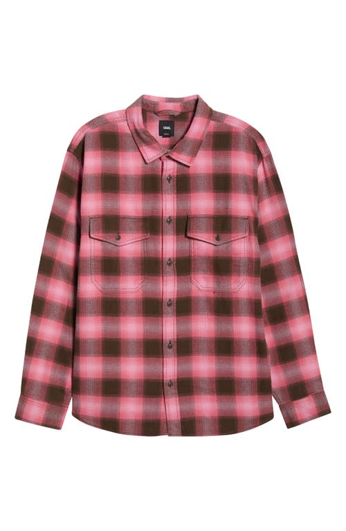 Vans Bixby Ombre Check Cotton Flannel Button-up Shirt In Pink