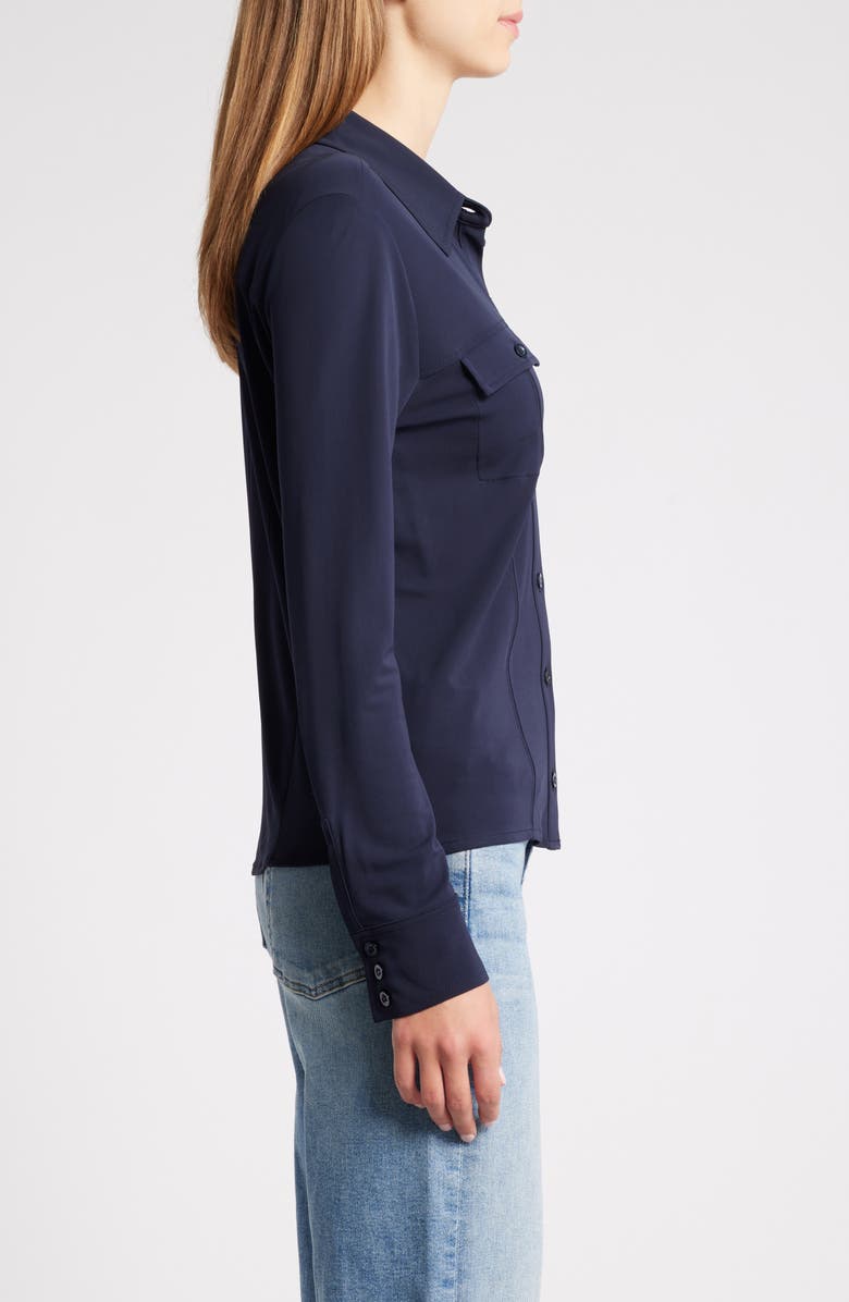 FRAME Jersey Button-Up Shirt, Alternate, color, Navy