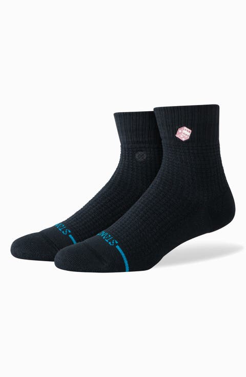 Dicey Waffle Quarter Socks