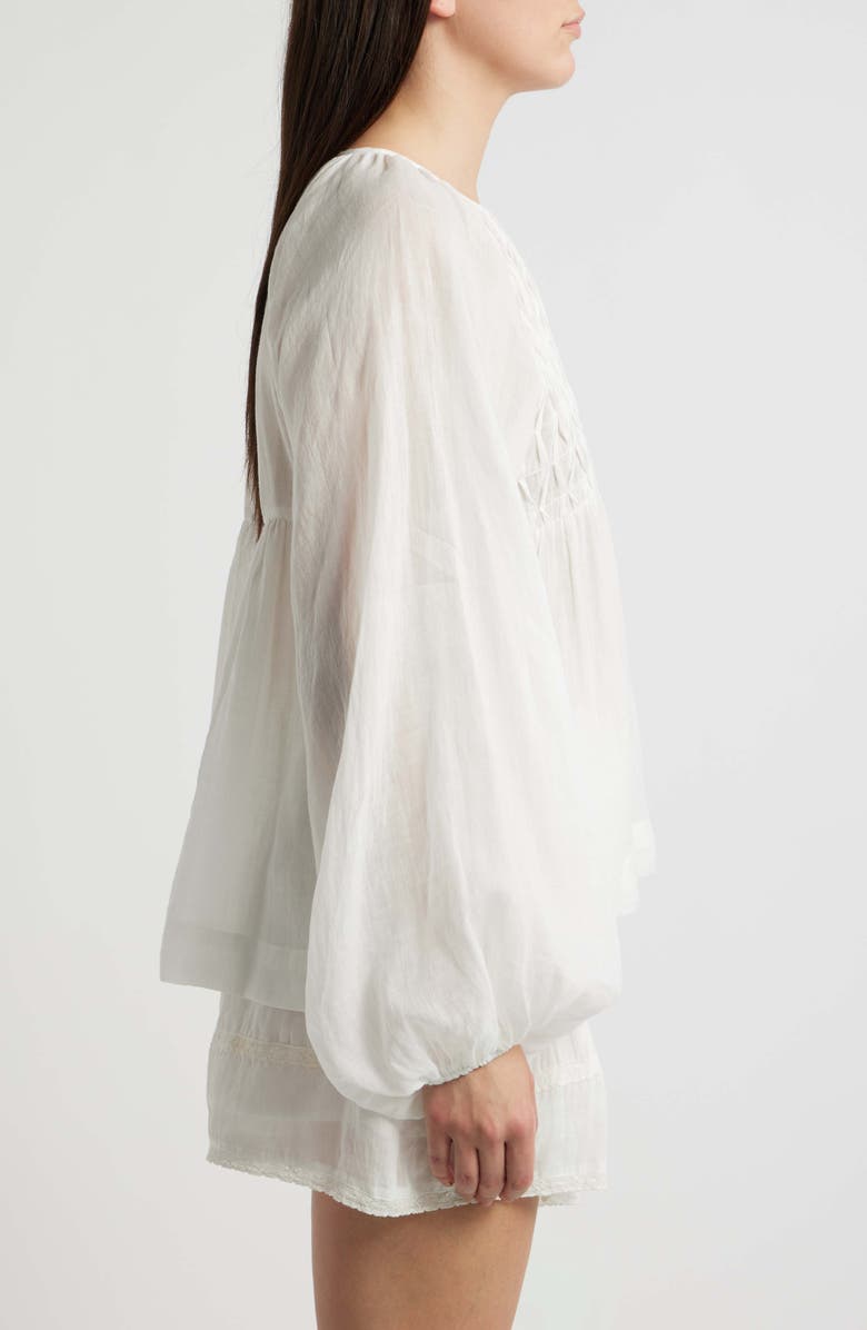 A.REN Sereia Pintuck Linen Top, Alternate, color, Off White