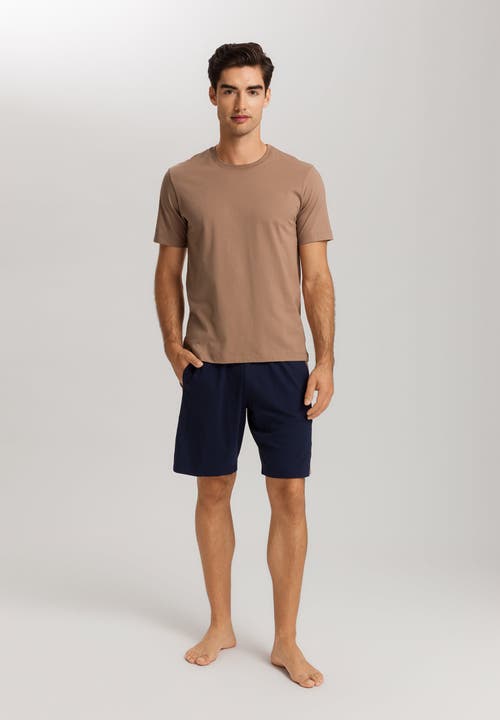 Hanro Night And Day Cotton Drawstring Shorts In Blue