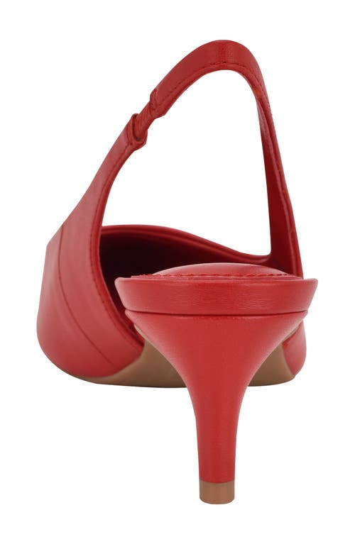 Calvin Klein Dainty Kitten Heel Pointed Toe Slingback Pump In Red