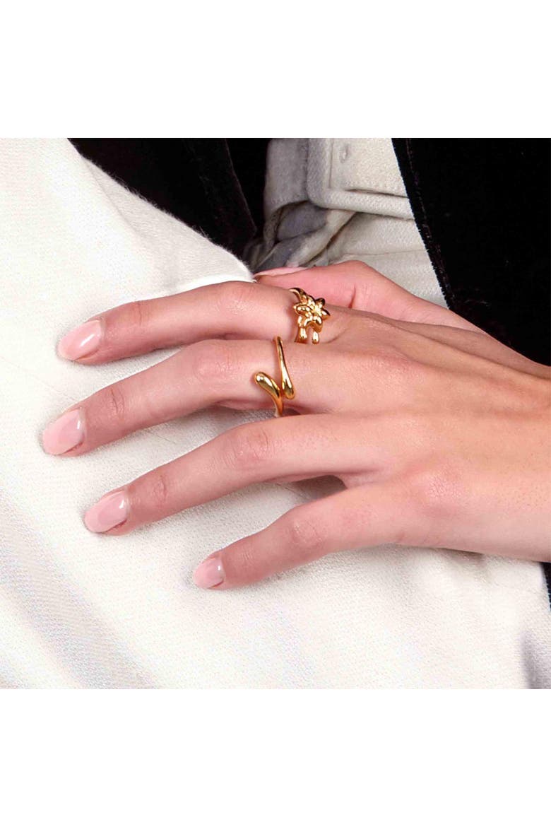 Open Drop Ring, Alternate, color, Gold