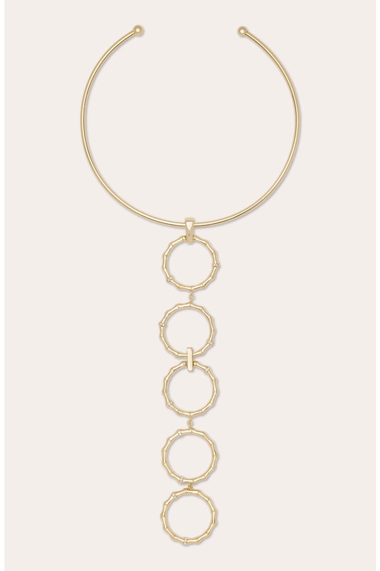 Chira Five Ring Choker Necklace, Main, color, GOLD