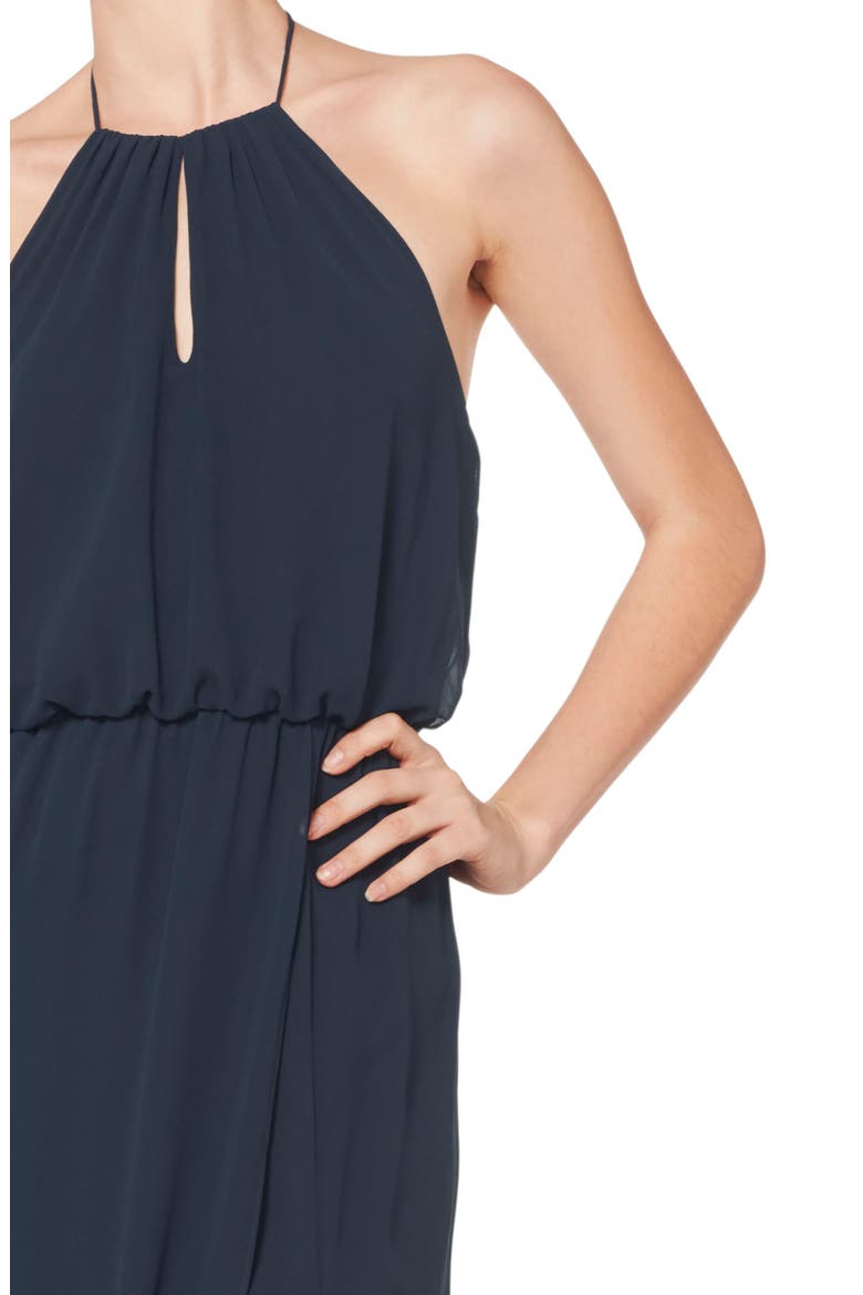 Blouson Chiffon A-Line Gown, Alternate, color, NAVY