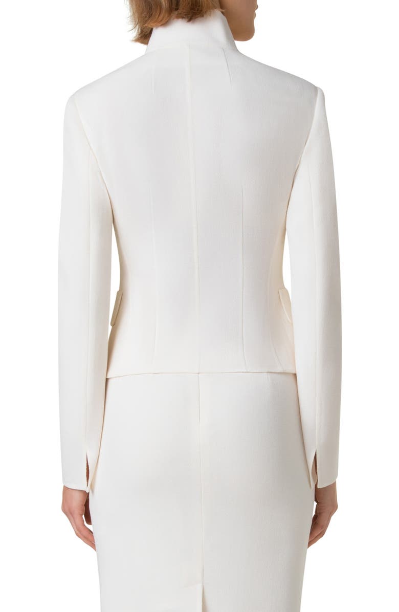 Akris Amber Virgin Wool Crop Jacket, Alternate, color, Ecru